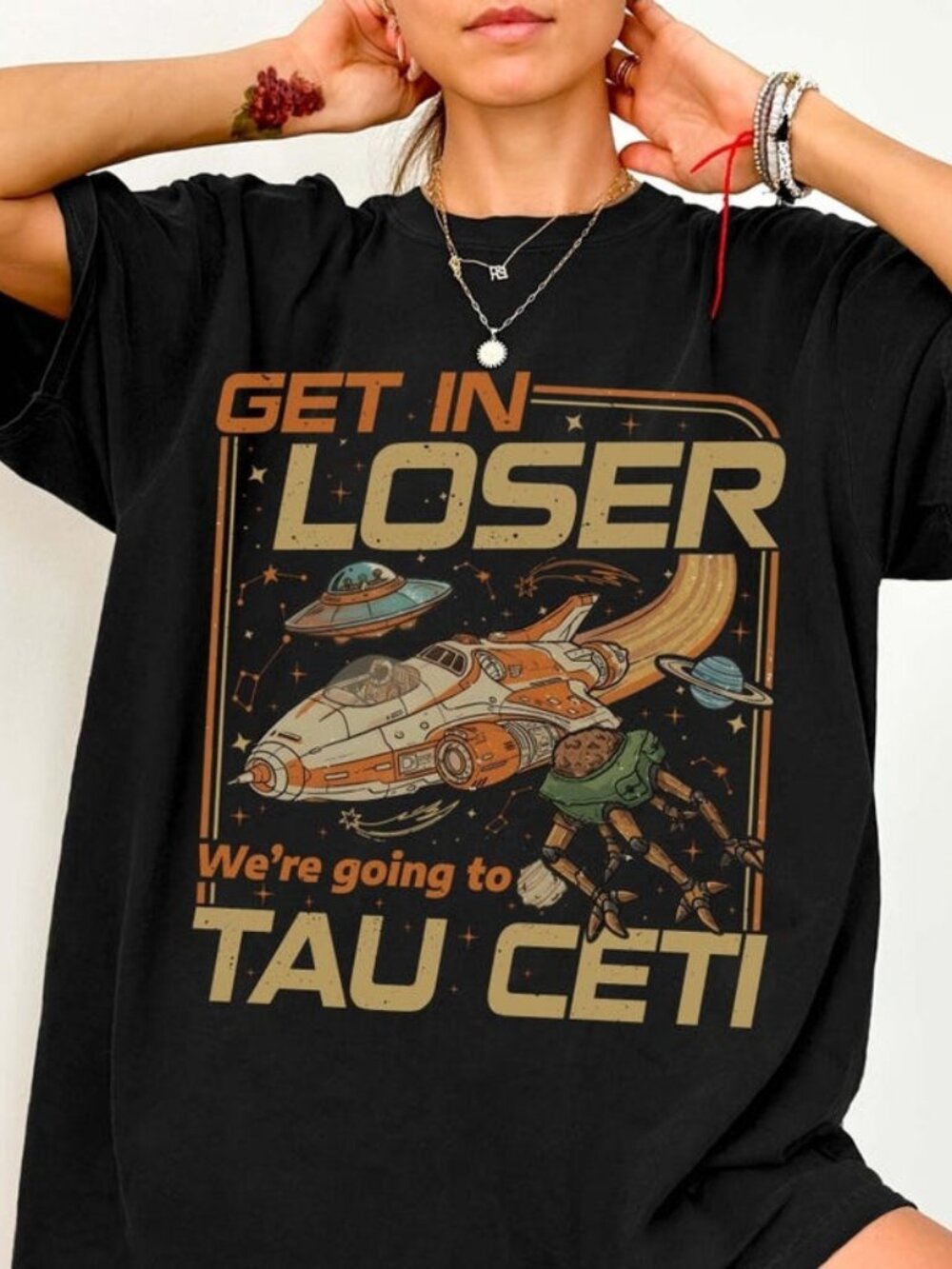 Get In Loser Space Nerd T-shirt, Sci-Fi Bookish Tee
